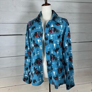 Men's 70’s Disco shirt with carriage print large